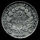 2 francs Napoléon Empereur tête de nègre revers